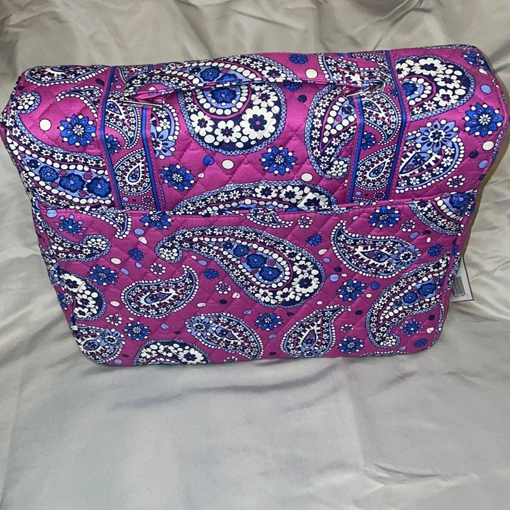 NWT Vera Bradley Brief Case Pink, Blue, and White